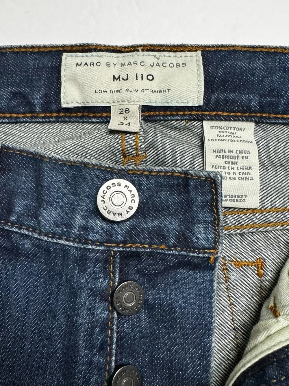 Marc By Marc Jacobs Men's Slim Straight Dark Blue Jeans